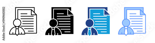 Contract icon set multiple style collection