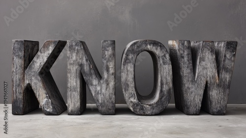 Intricately carved wooden letters spelling out a word