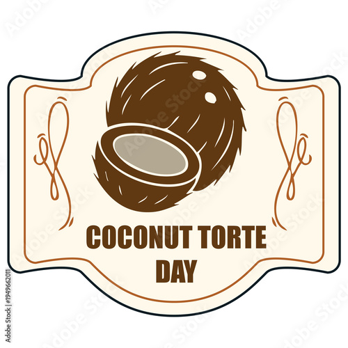 Coconut Torte Day label
