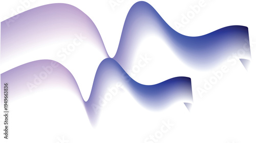 Abstract gradient wave ribbon shape with smooth flowing modern background design