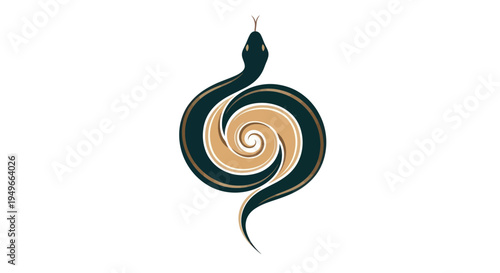 Stylized snake illustration on white background for commercial use