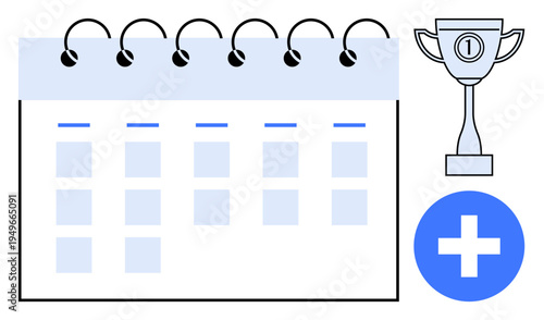 Calendar concept. Calendar for organizing tasks and setting goals. Calendar linked to achievement and goal-setting. For productivity, time management, scheduling, event planning, motivation