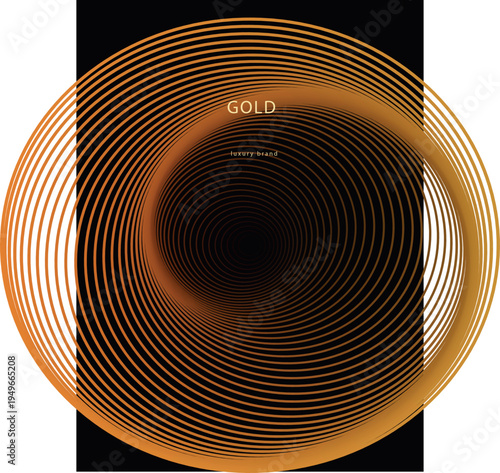 Abstract concentric circle pattern with gradient effect and illegible text