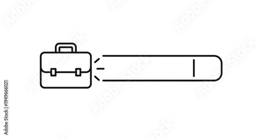 Briefcase Search Bar Icon: Business Concept, Online Search, Job Application, Career Opportunity