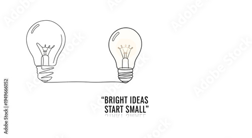 Bright Ideas Start Small: Lightbulb Concept Illustration