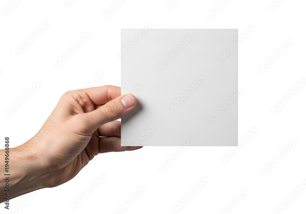 Fototapeta premium Hand holding a blank white card