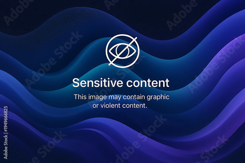 Sensitive Content Warning Screen with Abstract Background