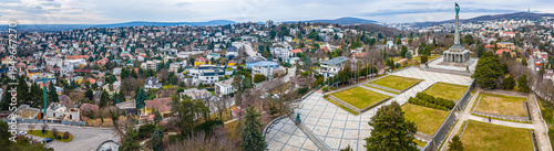 Photography Slavin War Memorial Bratislava aerial view of monument and plaza