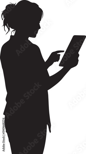 businesswoman using tablet device