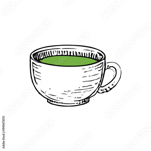 Hot matcha cup vector illustration design