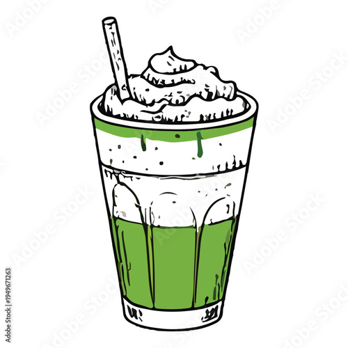 Popular ice matcha green of japanese drink