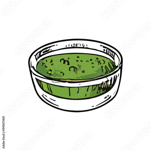 Matcha drink doodles ceremonial element design