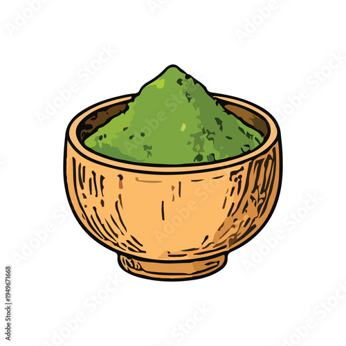 matcha powder ceremony caartoon . matcha ceremony 