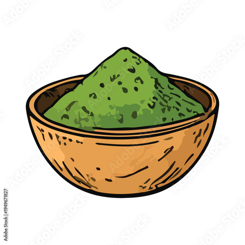 matcha powder ceremony caartoon . matcha ceremony 