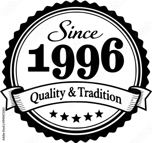 Photos Vintage “Since 1996” Heritage Quality Badge