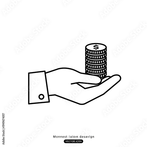 Hand holding stack of coins representing financial investment and wealth 1.