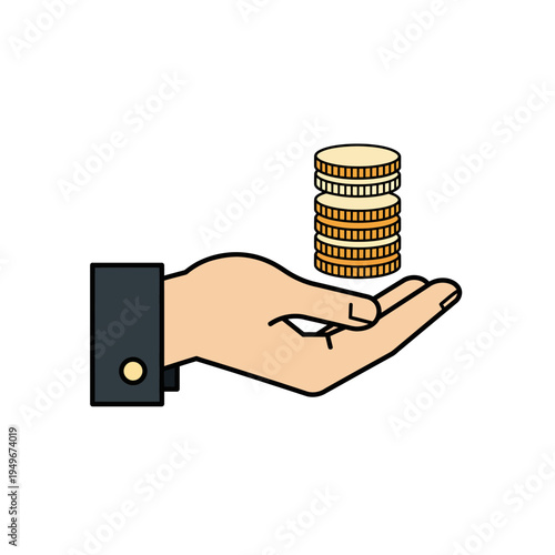 Hand holding stack of coins representing financial investment and wealth.