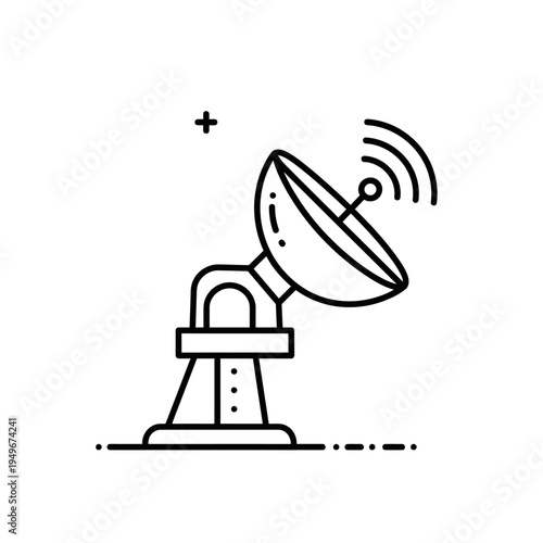 Satellite Dish Antenna Receiving Signals Technology Concept.