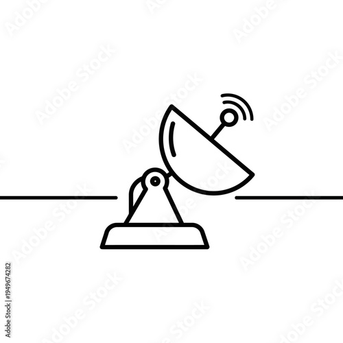 Satellite Dish Icon Communication Technology and Signal Transmission.