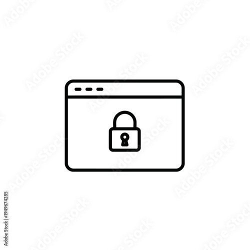 Secure web browser window with padlock icon indicating safety and protection.