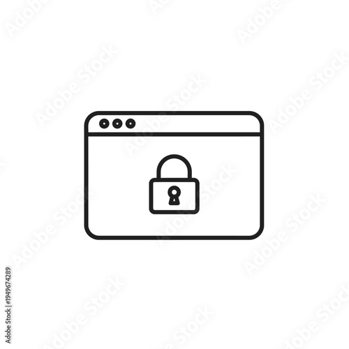 Secure web browser window with padlock icon for online privacy.