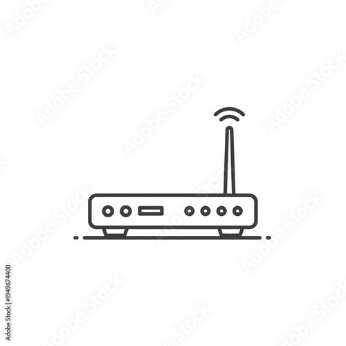 Simple illustration of a wireless router for internet connection and network.