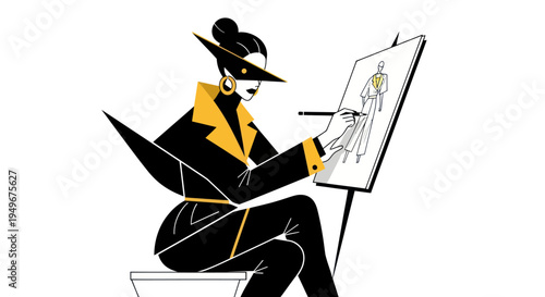 Fashion designer sketching illustration artistic drawing creative process
