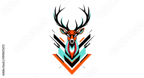 Geometric deer illustration graphic design for creative conceptual projects