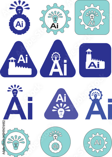 Artificial Intelligence Icon Set 