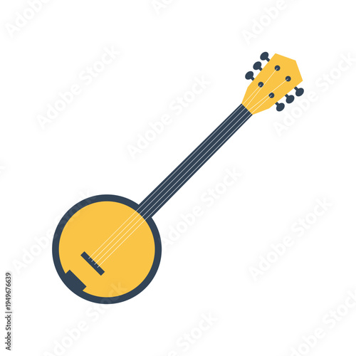 Simple Banjo Icon Illustration