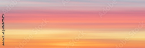 Panoramic view of the sunset sky, picturesque layered clouds, natural background, vector design