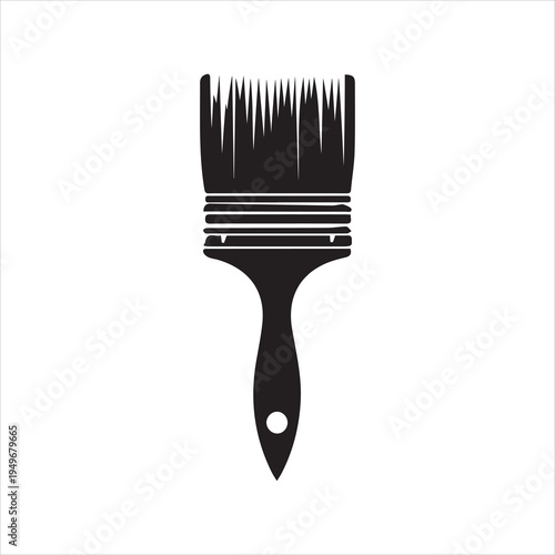 Paintbrush silhouette vector illustration on white background.