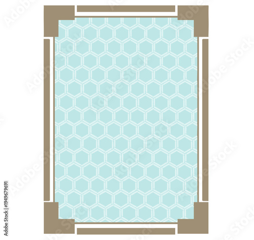 Japanese Pattern Square Frame – Message Card Template