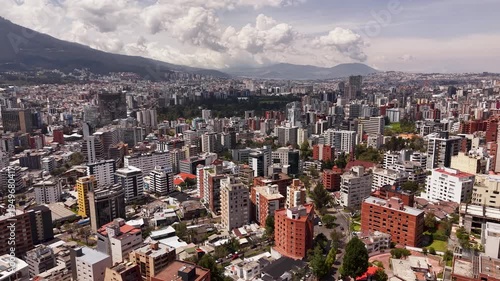 Cinematic Aerial Drone View of Quito Ecuador – Historic Cityscape, Andes Mountains, Urban Skyline 4K
