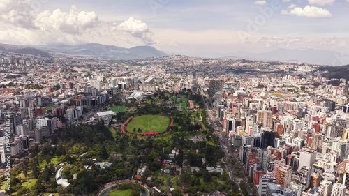Cinematic Aerial Drone View of Quito Ecuador – Historic Cityscape, Andes Mountains, Urban Skyline 4K