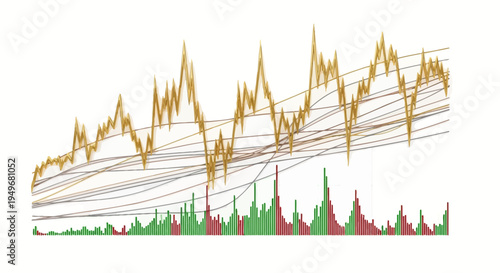 Abstract chart graphic depicting financial growth and market analysis