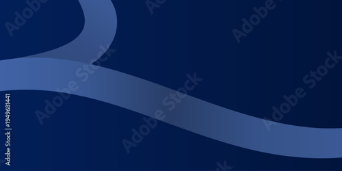 Abstract Blue Curved Wave Ribbon on Dark Navy Minimal Background Design