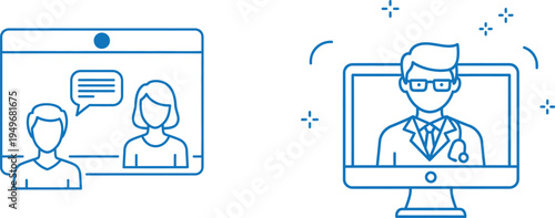 Remote work and virtual communication illustration