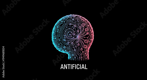 Abstract illustration of digital brain representing artificial intelligence
