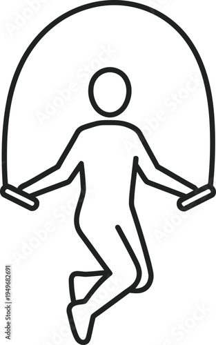 A person jumping rope in a simple line drawing