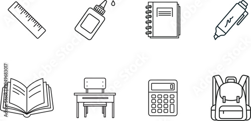 Office and school supplies illustration