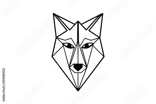 Geometric Wolf Head Logo Design Vector Art.