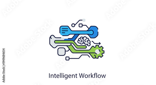 Abstract illustration of intelligent workflow processes and connections