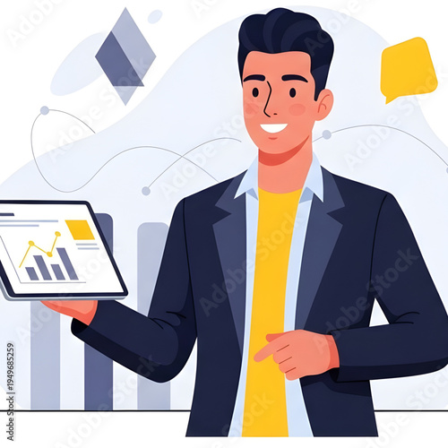 Businessman with briefcase standing confidently in office attire symbolizing work success and management