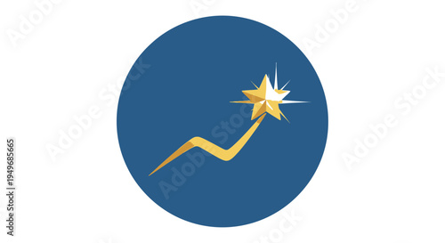 Golden trophy and growing financial chart concept for success and achievement