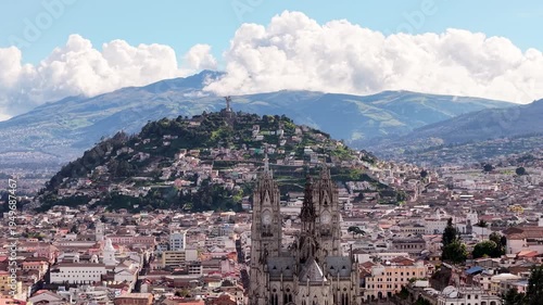 Cinematic Aerial Drone View of Quito Ecuador – Historic Cityscape, Andes Mountains, Urban Skyline 4K