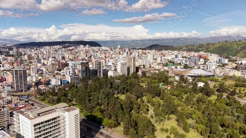 Cinematic Aerial Drone View of Quito Ecuador – Historic Cityscape, Andes Mountains, Urban Skyline 4K