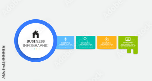 Infographic scheme with 4 options. Vector template for