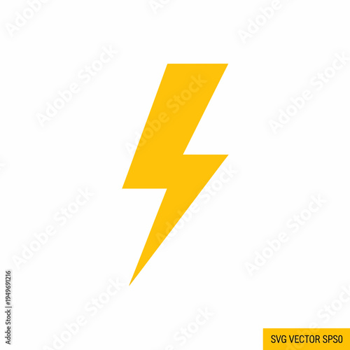 A bright yellow lightning bolt icon stands alone on a white background