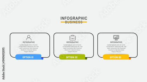Infographics design vector and business icons with 3 options